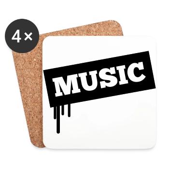 Music tropfen 2f - Untersetzer (4er-Set) - Weiß - Vorne