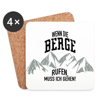 Berge rufen - Untersetzer (4er-Set) - Weiß - Vorne