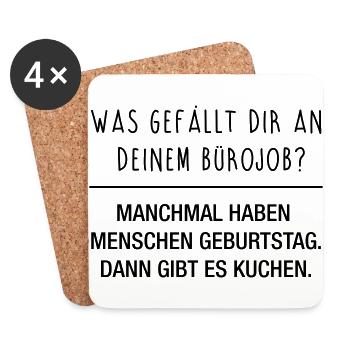 Bürojob - Untersetzer (4er-Set) - Weiß - Vorne