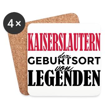 Kaiserslautern - Geburtsort von Legenden! - Untersetzer (4er-Set) - Weiß - Vorne