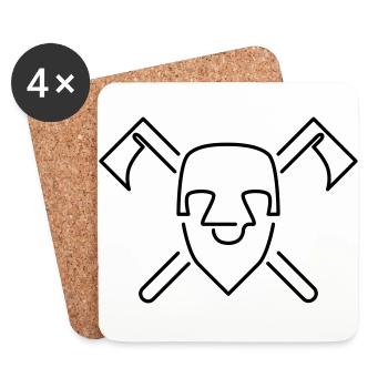 Minimal Wappen Zwerg - Untersetzer (4er-Set) - Weiß - Vorne