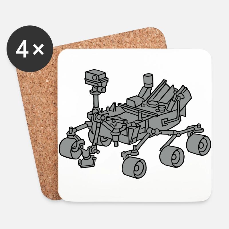 Curiosity Marsrover 2 - Untersetzer (4er-Set) - Weiß