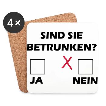 Sind Sie betrunken? - Untersetzer (4er-Set) - Weiß - Vorne