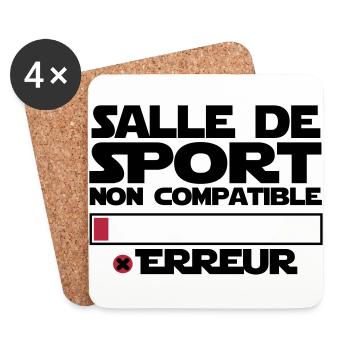 salle de sport NON compatible - Dessous de verre (lot de 4) - blanc - Devant