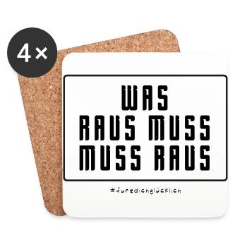Furz Dich Glücklich - Untersetzer (4er-Set) - Weiß - Vorne