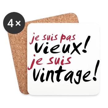 je suis pas vieux - Dessous de verre (lot de 4) - blanc - Devant