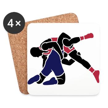 wrestling throw - Coasters (set of 4) - white - Front