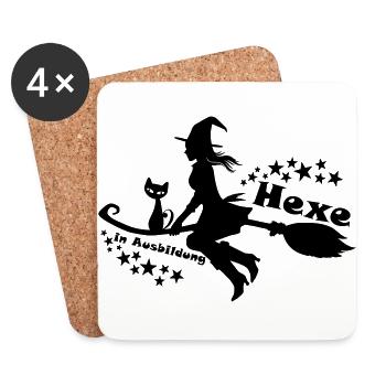 Hexe in Ausbildung - Untersetzer (4er-Set) - Weiß - Vorne
