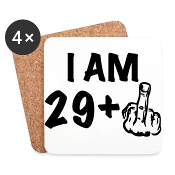 i am 29+ a funny gift for the 30th birthday - Untersetzer (4er-Set) - Weiß - Vorne
