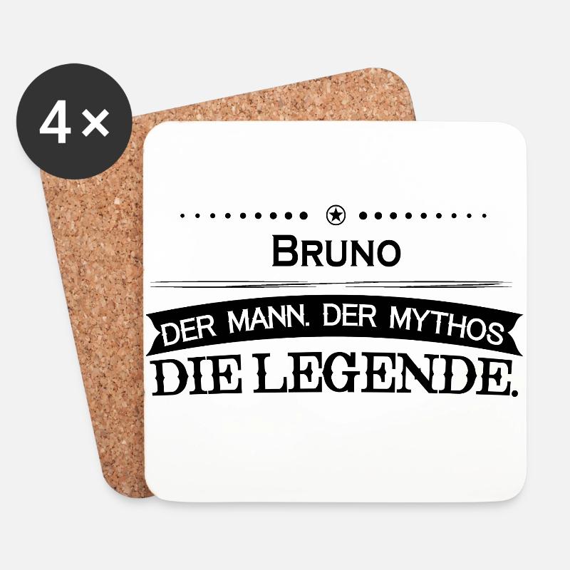 Mythos Legende Vorname Bruno - Untersetzer (4er-Set) - Weiß