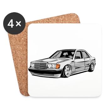 W201 E190 tuning car - Coasters (set of 4) - white - Front