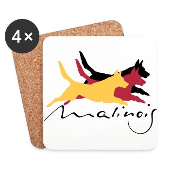 Malinois_german_color - Untersetzer (4er-Set) - Weiß - Vorne