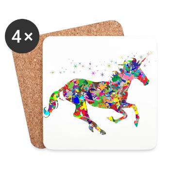 Unicorn in color - Coasters (set of 4) - white - Front