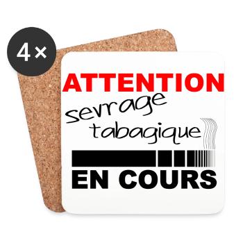 Sevrage tabagique - Dessous de verre (lot de 4) - blanc - Devant