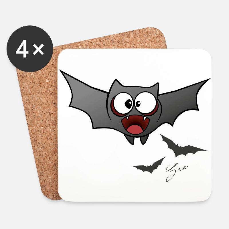 Bat - Coasters (set of 4) - white