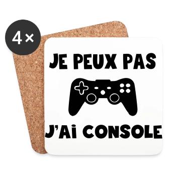 T-shirt je peux j'ai console,gaming, geek - Dessous de verre (lot de 4) - blanc - Devant