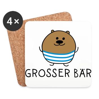 Grosser Bär - Untersetzer (4er-Set) - Weiß - Vorne
