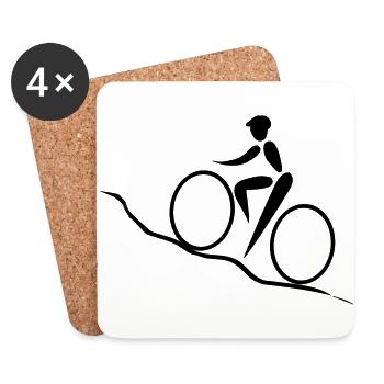 Radsport Trail - Untersetzer (4er-Set) - Weiß - Vorne
