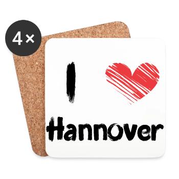 J'adore Hanovre - Dessous de verre (lot de 4) - blanc - Devant