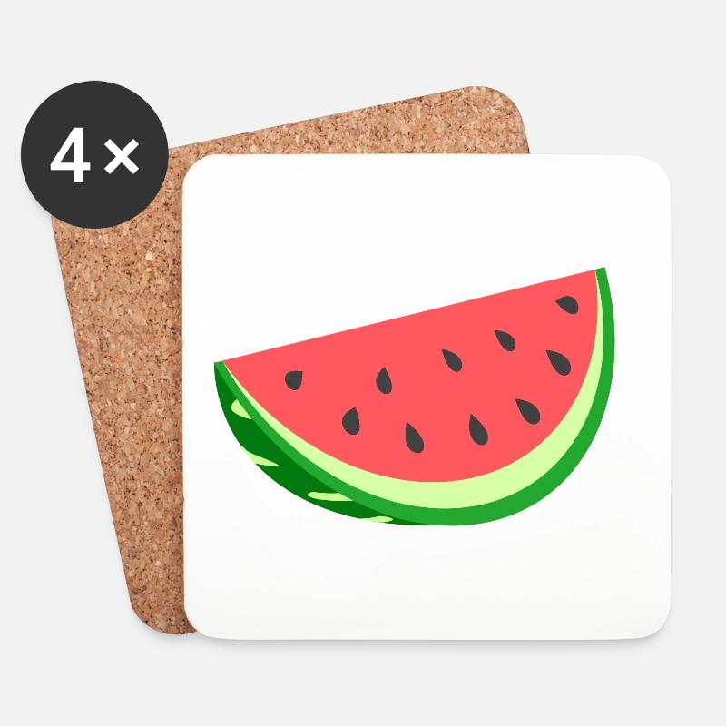 Wassermelone T-Shirt - Untersetzer (4er-Set) - Weiß