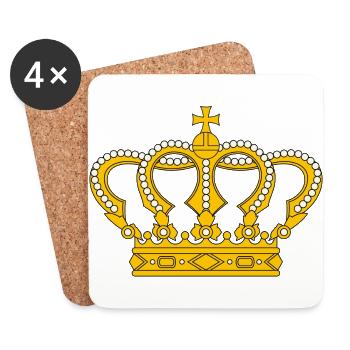 krone crown koenig king castle schloss tower burg1 - Untersetzer (4er-Set) - Weiß - Vorne