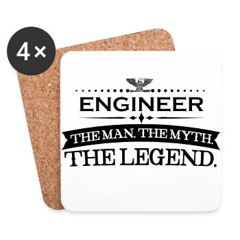 Mann mythos legende geschenk ENGINEER - Coasters (set of 4) - white - Front
