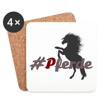#Pferde - Untersetzer (4er-Set) - Weiß - Vorne