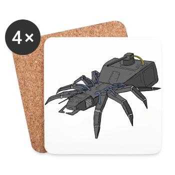 Araignée Robotique - Dessous de verre (lot de 4) - blanc - Devant