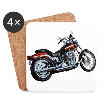 red motorcycle gift gift idea - Coasters (set of 4) - white - Front