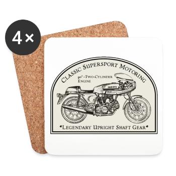 Auto-Moto classique Super Sport - Dessous de verre (lot de 4) - blanc - Devant