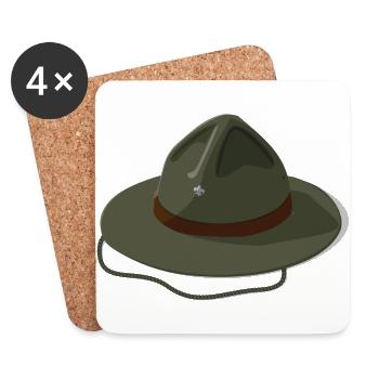 Ranger Hut Mütze Ward Wildaufseher Afrika Geschenk - Untersetzer (4er-Set) - Weiß - Vorne