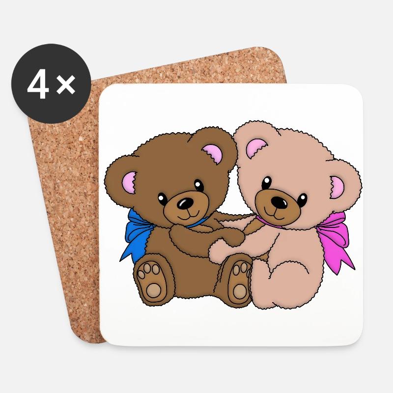 sweet teddy bears - Coasters (set of 4) - white