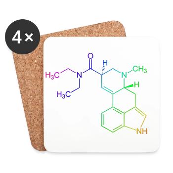 LSD farbig - Untersetzer (4er-Set) - Weiß - Vorne