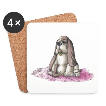 Basset - Untersetzer (4er-Set) - Weiß - Vorne