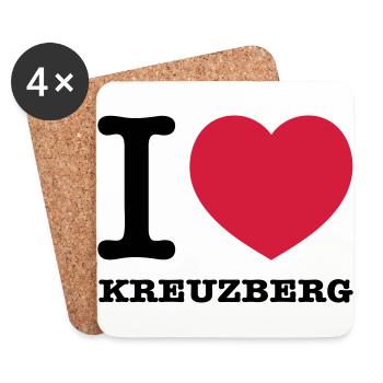 I love Kreuzberg - Untersetzer (4er-Set) - Weiß - Vorne