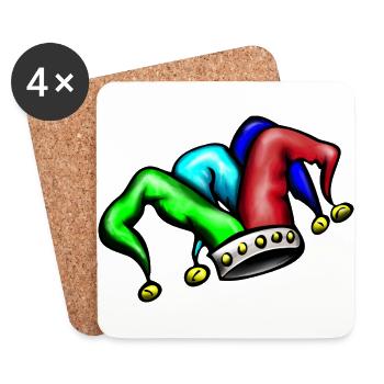 Gauklermütze Fool cap with little bell - Coasters (set of 4) - white - Front