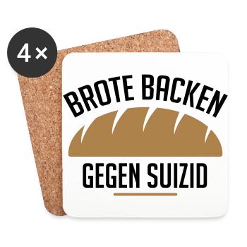 Brote backen gegen Suizid - Untersetzer (4er-Set) - Weiß - Vorne