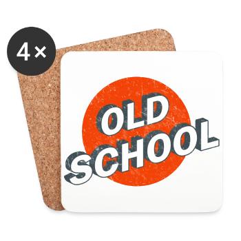 Old School Vintage Logo - Dessous de verre (lot de 4) - blanc - Devant