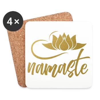 Namaste yoga lotus flower mind yoga awareness - Coasters (set of 4) - white - Front
