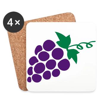 Grapes - Coasters (set of 4) - white - Front
