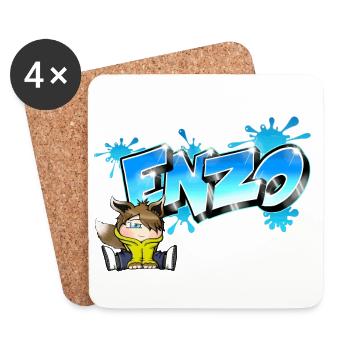 Enzo-Graffiti-Name - Untersetzer (4er-Set) - Weiß - Vorne