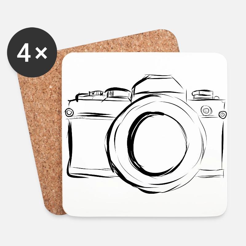Camera, Vintage Camera, , Old Camera, Old - Coasters (set of 4) - white