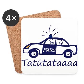 Tobi´s Polizeiauto Tatütataaa - Untersetzer (4er-Set) - Weiß - Vorne
