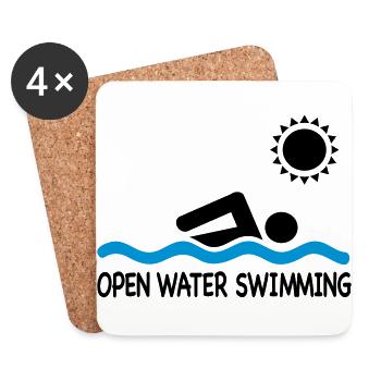 open water swimming - Untersetzer (4er-Set) - Weiß - Vorne