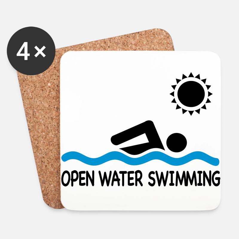open water swimming - Untersetzer (4er-Set) - Weiß