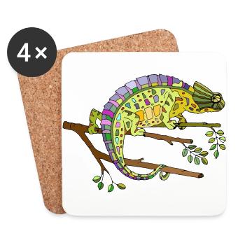 Chameleon - Coasters (set of 4) - white - Front