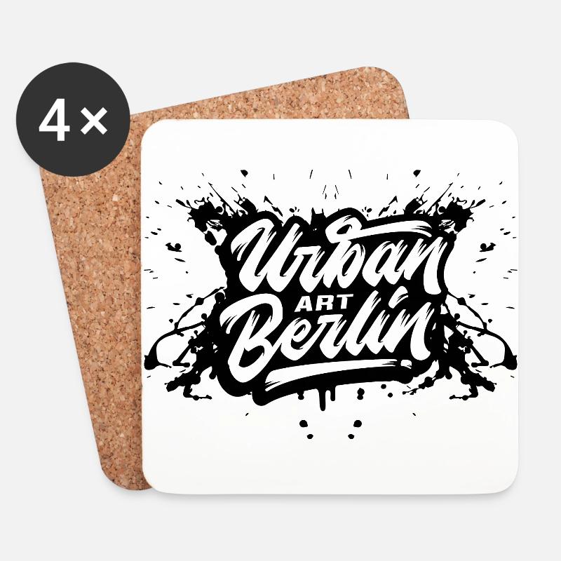 True Urban Art Berlin Graffiti Writer - Untersetzer (4er-Set) - Weiß