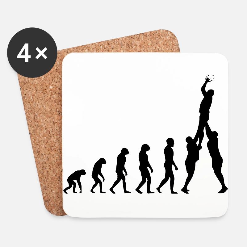 Rugby - Untersetzer (4er-Set) - Weiß