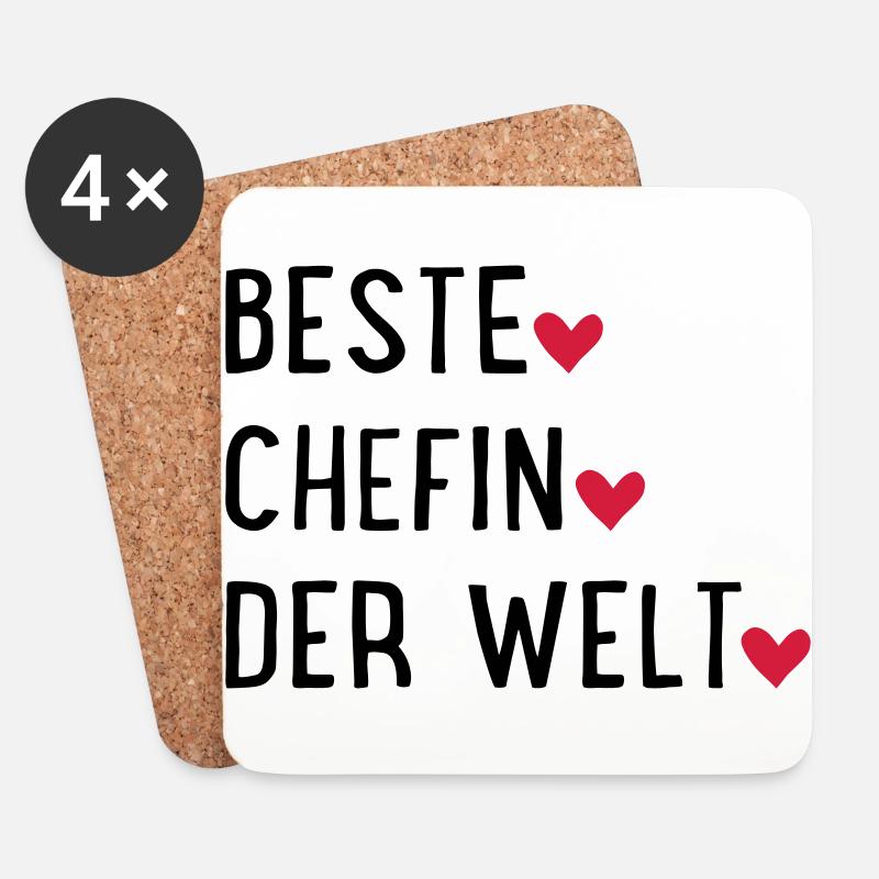 Beste Chefin der Welt - Untersetzer (4er-Set) - Weiß