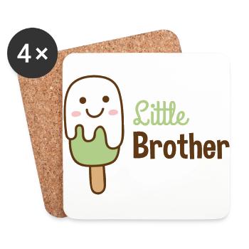 Little Brother - petit frère - Cadeau - Dessous de verre (lot de 4) - blanc - Devant